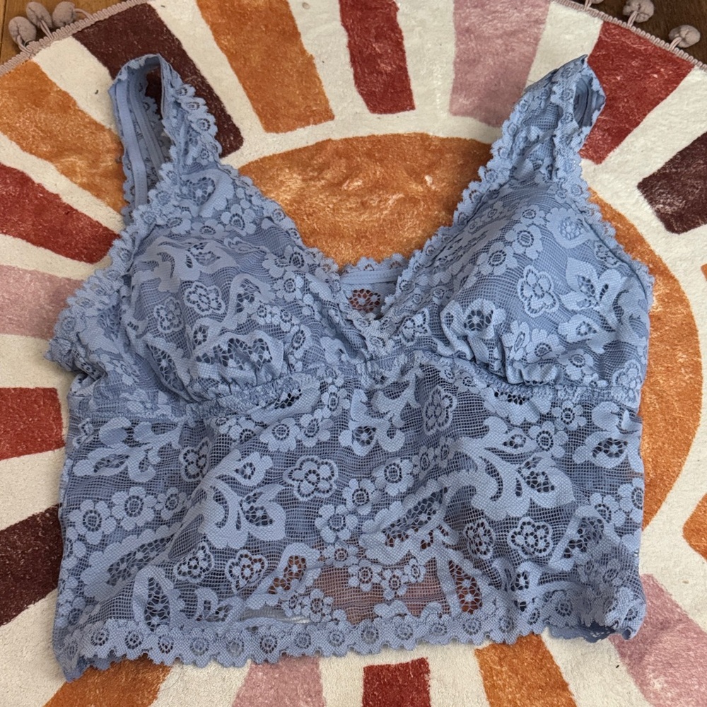 aerie Light Blue Lace Bralette Tank